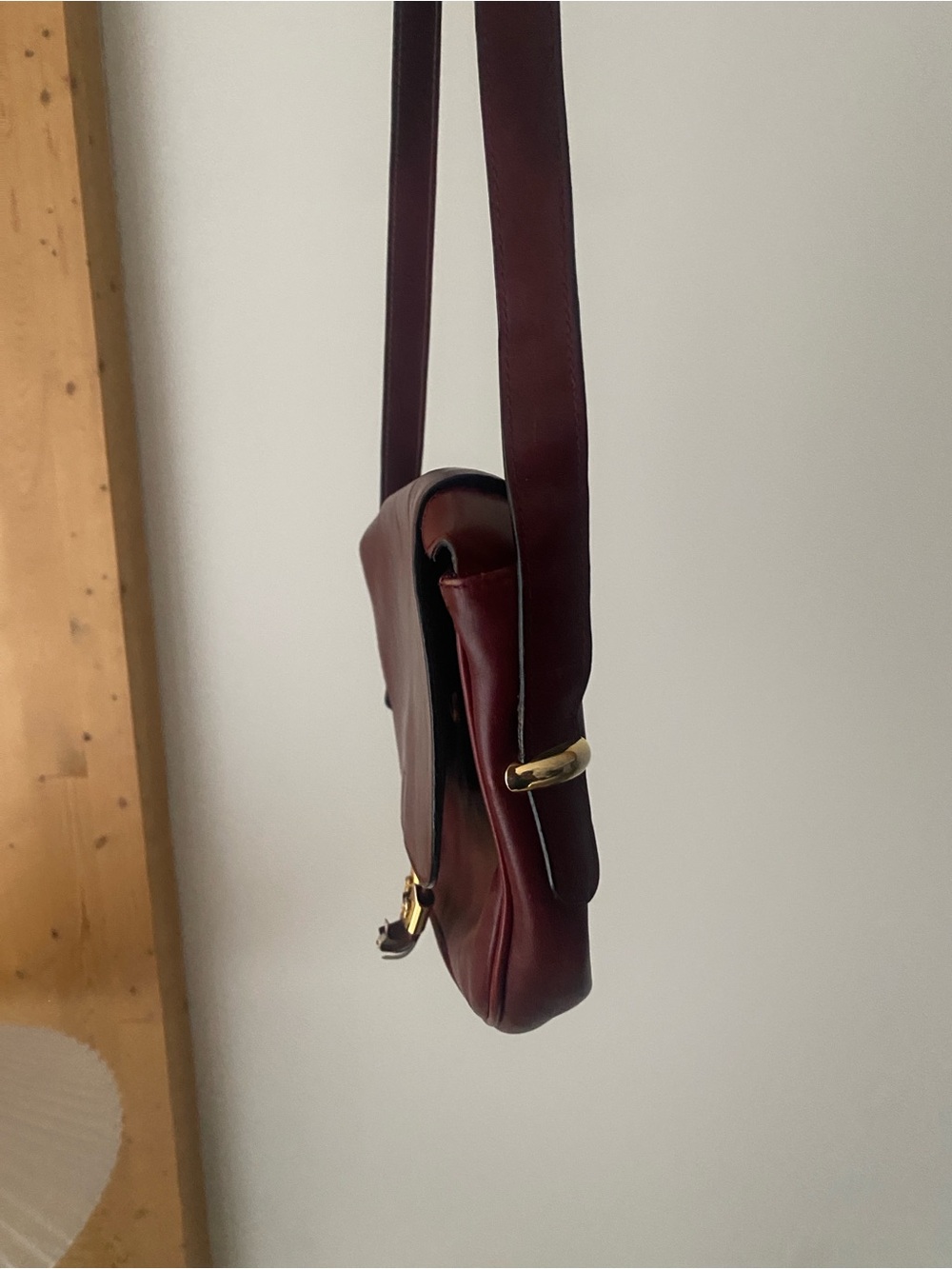 Gucci Burgundy Leather Crossbody Saddle Purse - Picture 7 of 13